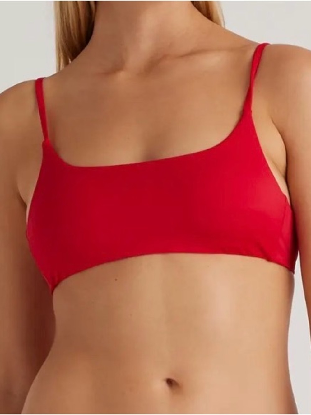 Quince Scoop Neck Bikini Top in Red. NWT
